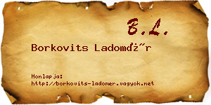 Borkovits Ladomér névjegykártya
